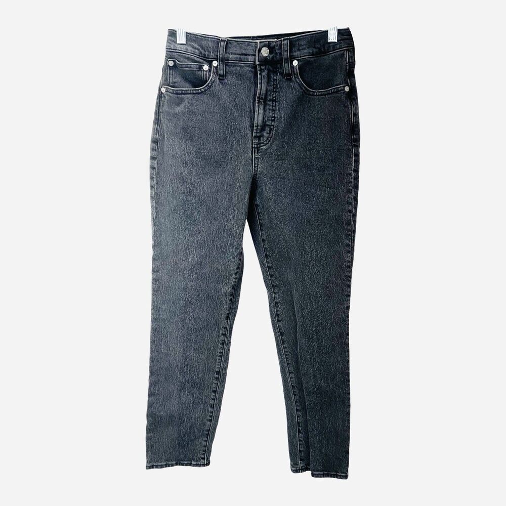 Madewell Perfect Vintage Jeans Sz 26 Black High Rise Tapered Leg